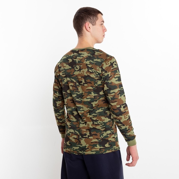 Лонгслив мужской с начёсом, цвет МИКС камуфляж коричнево-зелёный, размер 48 Лонгслив мужской с начёсом, цвет МИКС камуфляж коричнево-зелёный, размер 48