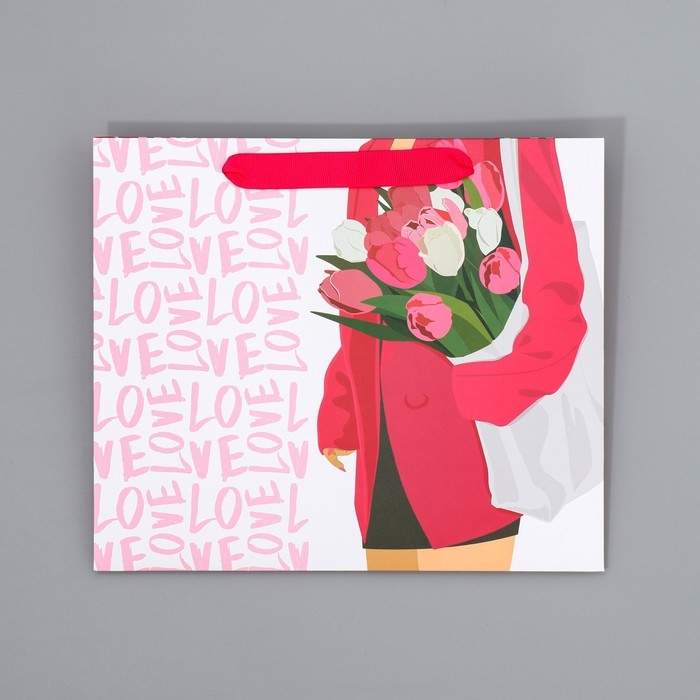 Пакет подарочный ламинированный двухсторонний, упаковка, &laquo;Стиль&raquo;, ML 23 х 27 х 11,5 см