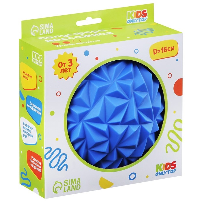 Массажный мяч ONLYTOP &laquo;Полусфера&raquo;, d=16 см, цвета МИКС