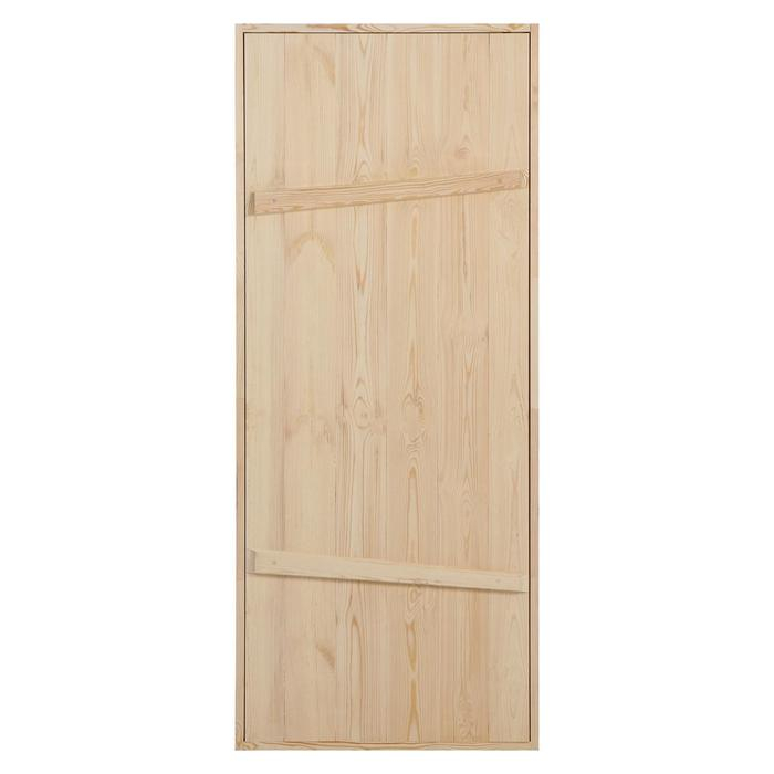 Дверной блок для бани, 190&times;80см, из сосны, на клиньях, массив, "Добропаровъ"