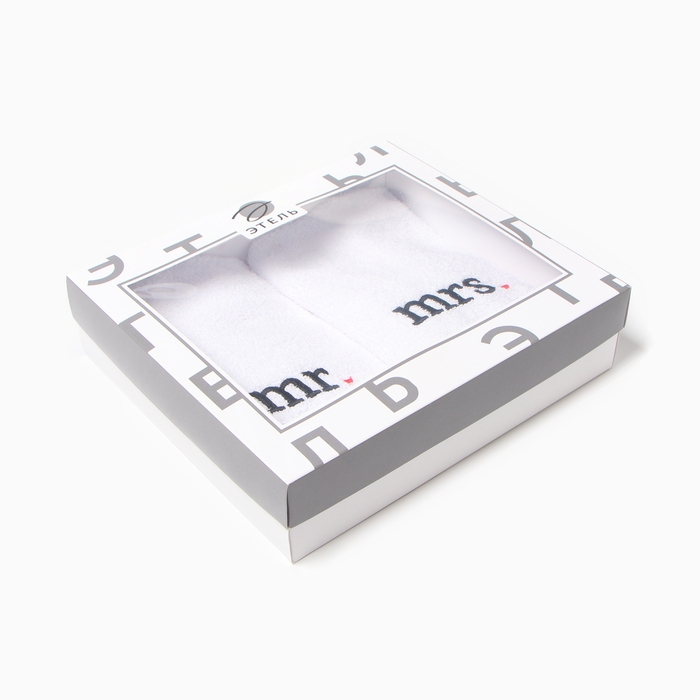 Набор полотенец Набор полотенец "Мистер и Миссис" 35х50 см-2 шт, 100% хлопок, 350 г/м2