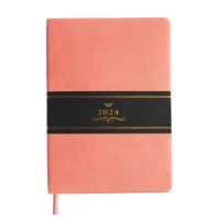 Ежедневник датированный 2024 A5 176 листов, deVENTE.Nobile, мягкая обложка из искусственной кожи, ляссе, кремовый блок 70 г/м2, коралловый