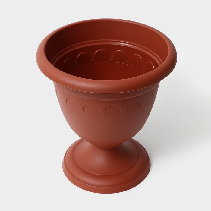 Кашпо уличное на ножке высокий «Колывань», 8,1 л, цвет терракотовый Кашпо уличное на ножке высокий «Колывань», 8,1 л, цвет терракотовый