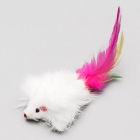 Мышь из натурального меха, 7,5 см, белая Мышь из натурального меха, 7,5 см, белая