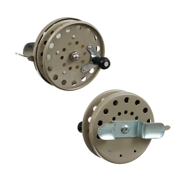 Катушка инерционная, металл, диаметр 6.5 см, крепление горизонтальное, цвет серый, 808-2 Катушка инерционная, металл, диаметр 6.5 см, крепление горизонтальное, цвет серый, 808-2