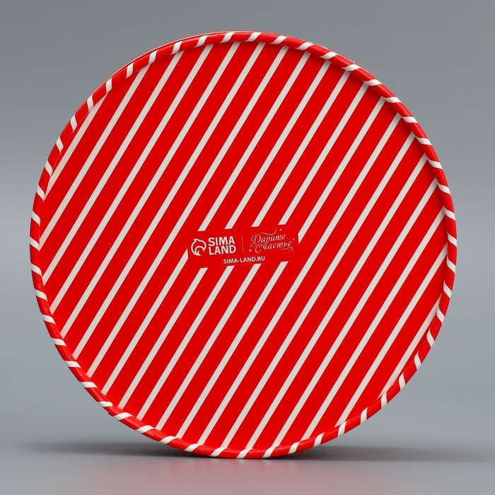 Коробка для макарун тубус с окном &laquo;Подарок от Деда Мороза&raquo;, 16 х 16 х 5 см, Новый год