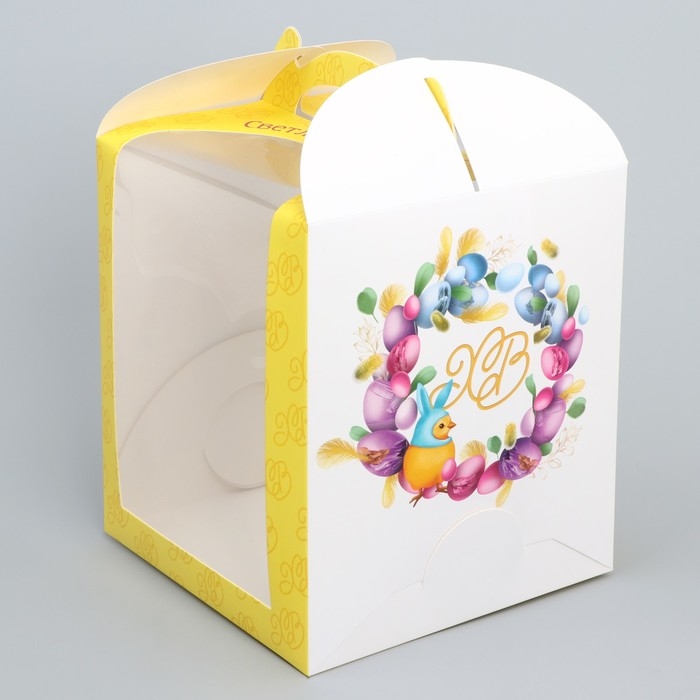 Коробка под торт, кондитерская упаковка, «Пасха», 15 х 15 х 18 см Коробка под торт, кондитерская упаковка, «Пасха», 15 х 15 х 18 см