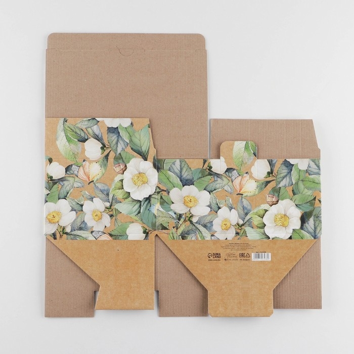 Коробка‒пенал, упаковка подарочная, &laquo;Цветы&raquo;, 22 х 15 х 10 см