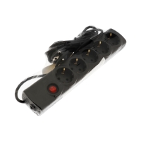 Сетевой фильтр Luazon Lighting, 5 розеток, 3 м, 2200 Вт, 3х0.75 мм2, 10 A, 220 В, c предохранителем, черный Сетевой фильтр Luazon Lighting, 5 розеток, 3 м, 2200 Вт, 3х0.75 мм2, 10 A, 220 В, c предохранителем, черный