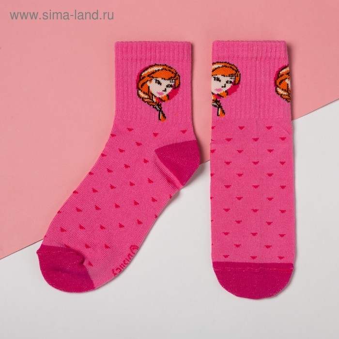 Набор носков Набор носков "Эльза и Анна", Холодное сердце 2 пары, роз./белый, 18-20 см