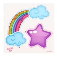 Декор на стену «Единорог», 5 карточек в комплекте Декор на стену «Единорог», 5 карточек в комплекте