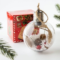 Ёлочный шар новогодний &laquo;С Новым годом!&raquo;, на Новый год, d=8 см.