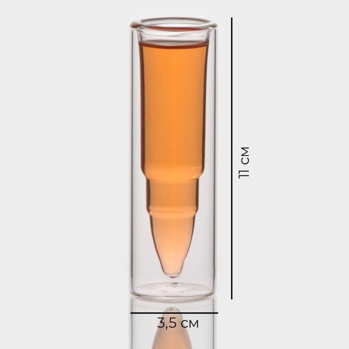 Набор стопок - шотов стеклянных с двойными стенками Magistro &laquo;Пуля&raquo;, 30 мл, 3,5&times;11 см, 6 шт