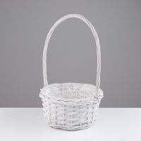 Набор корзин &laquo;Плетёнка&raquo;, белый, 3 шт, 28&times;14/45 см, 24&times;13/41 см, 19&times;11/37 см, ива