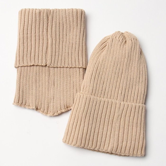 Комплект детский (шапка, снуд) MINAKU  р-р 50-52, цвет бежевый