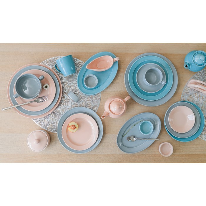 Тарелка мелкая &laquo;Акварель&raquo;, d=24 см, цвет светло-серый