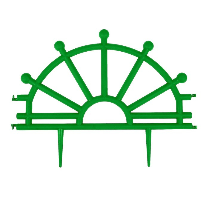 Ограждение декоративное, 32 &times; 280 см, 7 секций, пластик, зелёное, &laquo;Штурвал&raquo;