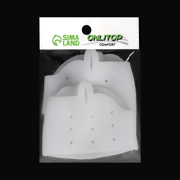 Корректоры - разделители для пальцев ног, на манжете, дышащие, 1 разделитель, силиконовые, 8 × 6,5 см, пара, цвет белый Корректоры - разделители для пальцев ног, на манжете, дышащие, 1 разделитель, силиконовые, 8 × 6,5 см, пара, цвет белый