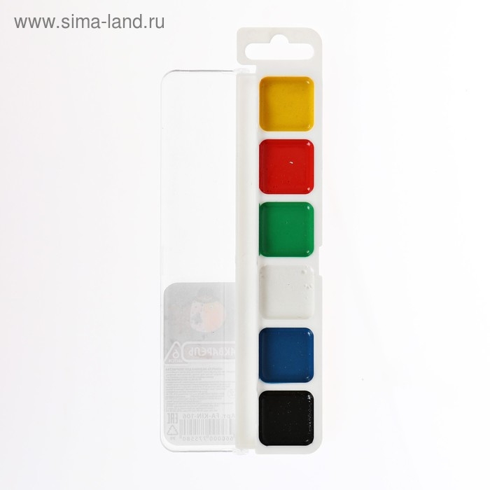 Акварель 6 цветов Koh-I-Noor, медовая, европодвес, в пластиковой коробке, без кисти Акварель 6 цветов Koh-I-Noor, медовая, европодвес, в пластиковой коробке, без кисти