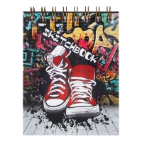 Скетчбук А6, 80 листов на гребне по короткой стороне "Кеды", твёрдая обложка, блок 100 г/м² Скетчбук А6, 80 листов на гребне по короткой стороне "Кеды", твёрдая обложка, блок 100 г/м²