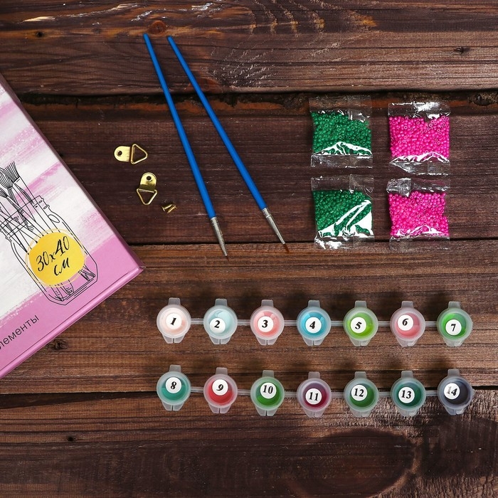 Картина по номерам на картонной основе с биссером &laquo;Сакура на берегу&raquo;, 30 х 40 см