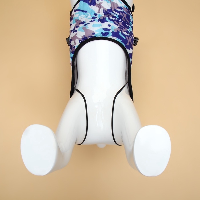 Куртка для собак со шлейкой, размер 2XL ( ДС 45 см, ОШ 40 см, ОГ 58 см), камуфляжная