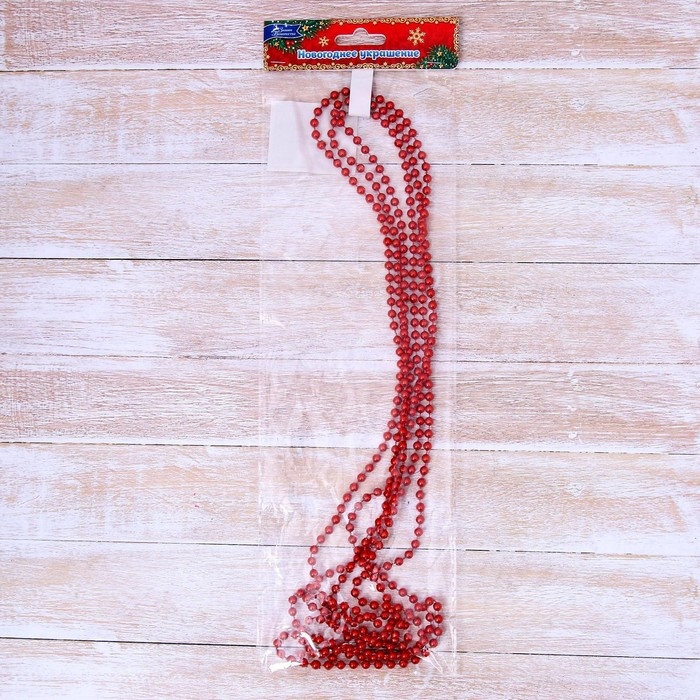 Бусы на ёлку 2,7 м d-5 мм "Шарики" микс