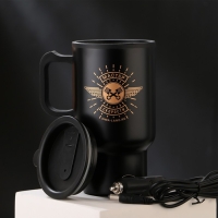 Термокружка, 450 мл, Автомобильная &laquo;Мастер скорости&raquo;, сохраняет тепло 3 ч, с подогревом от прикуривателя