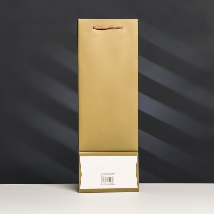 Пакет-переноска для цветов с PVC окном 12,5 &times; 8,5 &times; 36 см, золотой