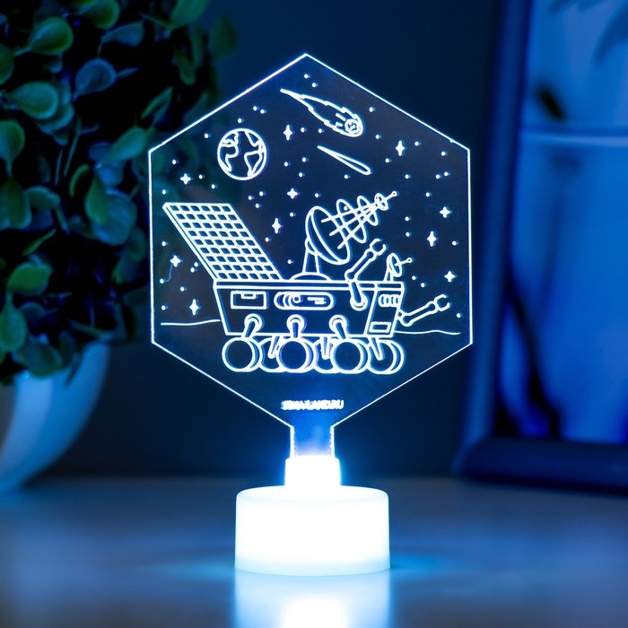 Светильник "Луноход" LED RGB 6 цветов от батареек LR1130, 3шт 8х10,5 см RISALUX