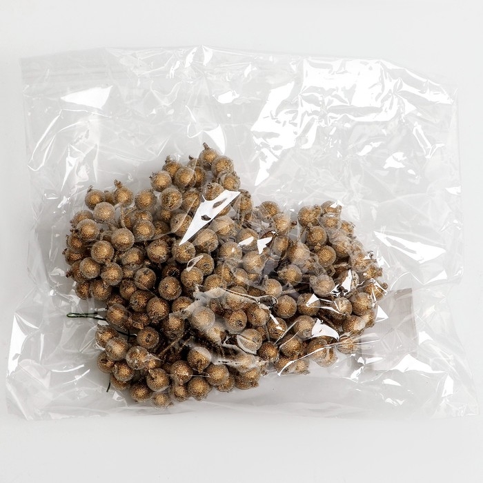 Новый год! Декоративные ягодки, золотого цвета, 7 &times; 6 &times; 7 см, 40 ягод