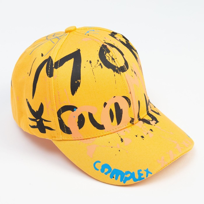 Кепка детская MINAKU &laquo;Граффити&raquo;, цвет жёлтый, размер 54