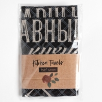 Набор кухонных полотенец Доляна &laquo;Папа главный на кухне&raquo; 35х60см-2шт, 100% хл