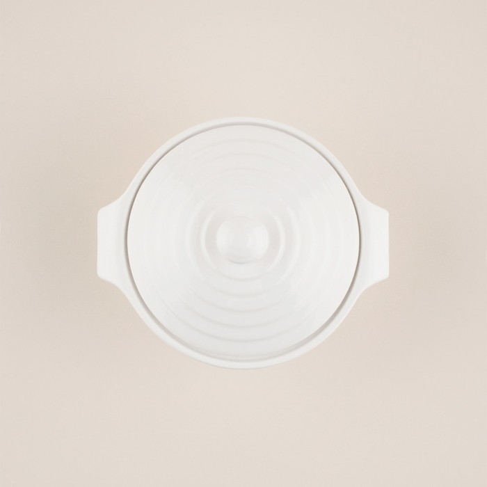 Кастрюля из жаропрочной керамики SL Home &laquo;Санторини&raquo;, 340 мл, 16&times;13,5&times;6 см, цвет белый