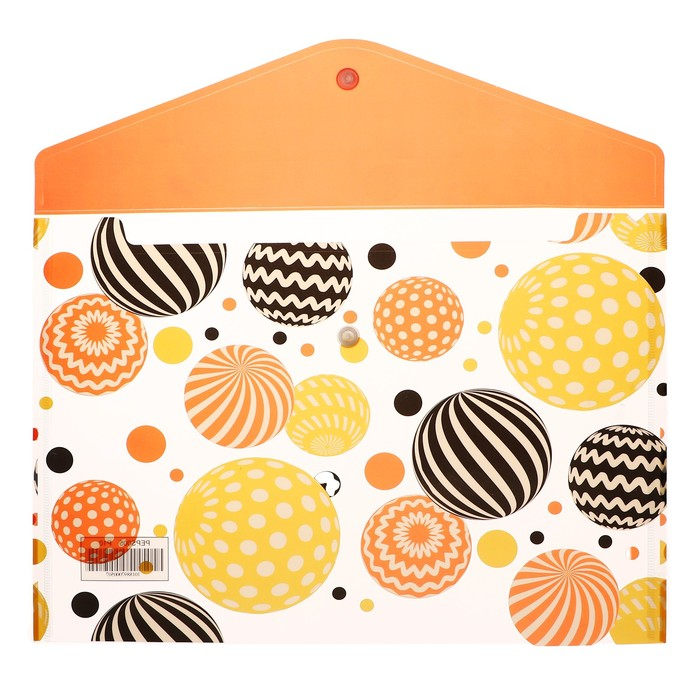 Набор папок-конвертов на кнопке А4, 160 мкр, 12 штук, Набор папок-конвертов на кнопке А4, 160 мкр, 12 штук, "Круги"