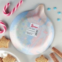 Блюдо новогоднее стеклянное сервировочное Доляна &laquo;Ёлочная игрушка. 5 минут&raquo;, 18,2&times;15,5 см