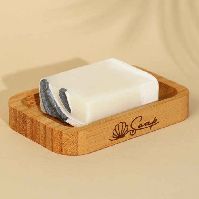 Мыльница деревянная &laquo;Soap&raquo;, квадратная, бамбук