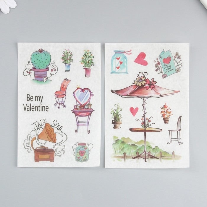 Наклейка бумага Наклейка бумага "Летний день" набор 6 листов 18,6х10 см