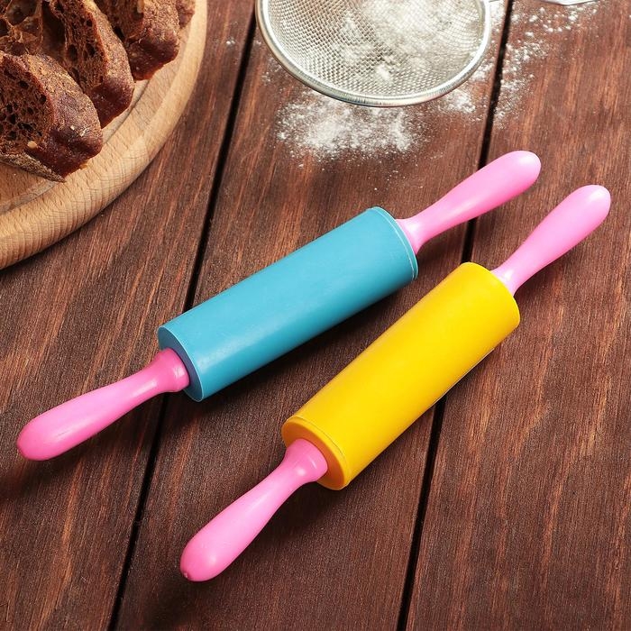 Скалка, 21 см, рабочая часть 9 см, цвет МИКС Скалка, 21 см, рабочая часть 9 см, цвет МИКС