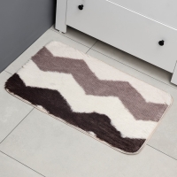 Коврик для дома Доляна &laquo;Зиг-заг&raquo;, 50&times;80 см, цвет коричневый