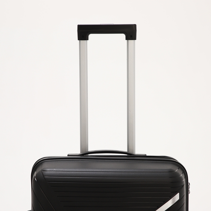 Чемодан средний 69 л (M), отдел на молнии, кодовый замок, 4 колеса, цвет чёрный