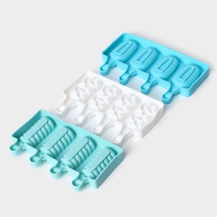 Набор форм для мороженого Доляна «Эскимо», 3 шт, силикон, 20×12 см Набор форм для мороженого Доляна «Эскимо», 3 шт, силикон, 20×12 см