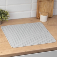 Коврик для сушки посуды Доляна &laquo;Волна&raquo;, силикон, 45&times;40,5&times;0,4 см, цвет серый