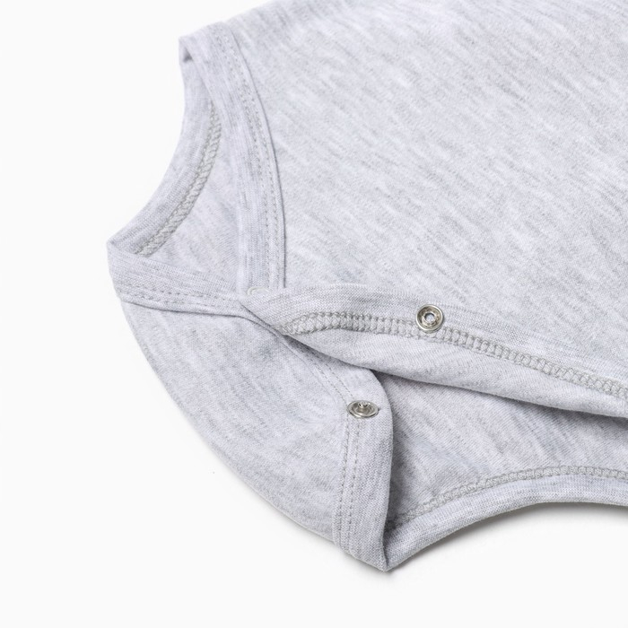 Боди Крошка Я "Розовый бант", серый, рост 80-86