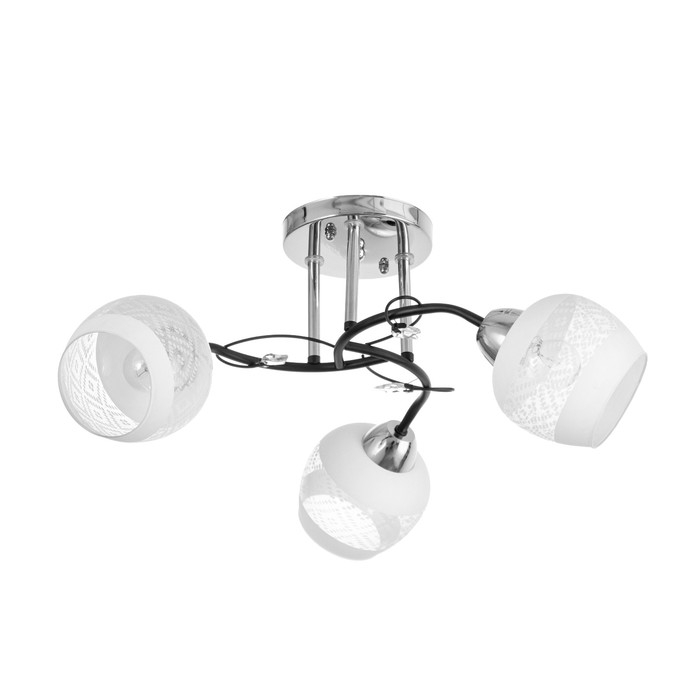 Люстра Люстра "Мона" 3х60Вт Е27 Хром, чёрный 47х47х28см