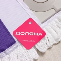 Швабра для мытья пола плоская Доляна, насадка из микрофибры 55&times;14 см, телескопическая стальная ручка 80-128 см, цвет МИКС