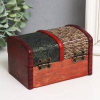 Шкатулка дерево состаренная "Завитки и сеточка" сундучок МИКС 8х13х9 см