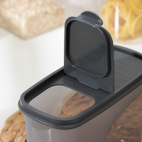 Ёмкость для сыпучих продуктов «Бест», 1,5 л, 9,5×19×14 см, прозрачный, крышка серая Ёмкость для сыпучих продуктов «Бест», 1,5 л, 9,5×19×14 см, прозрачный, крышка серая