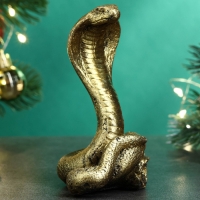 Новый год. Символ 2025. Фигура "Змея Серафима" золото, 10х6х6см Новый год. Символ 2025. Фигура "Змея Серафима" золото, 10х6х6см