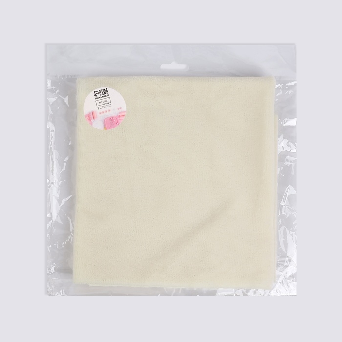 Лоскут плюш, 50 &times; 50 см, 220 г/м, цвет молочный №11
